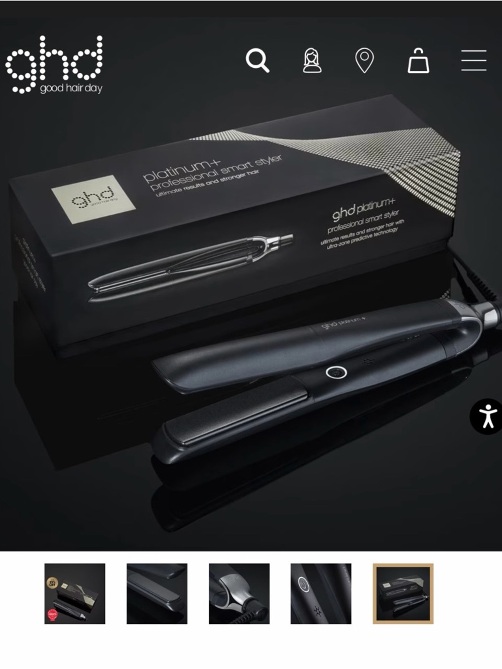 ghd Platinum Plus Flat Iron 1” Plate Black  Unopened Hair Straightener NIB